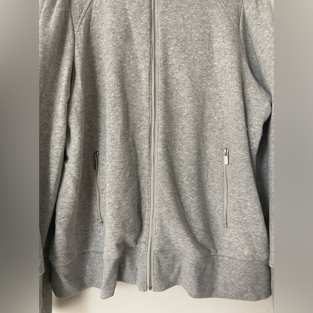 Nine West Gray Bomber Jacket with Ribbed Cuffs - Picture 8 of 9